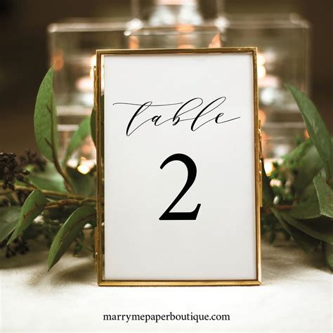 Wedding Table Number Templates